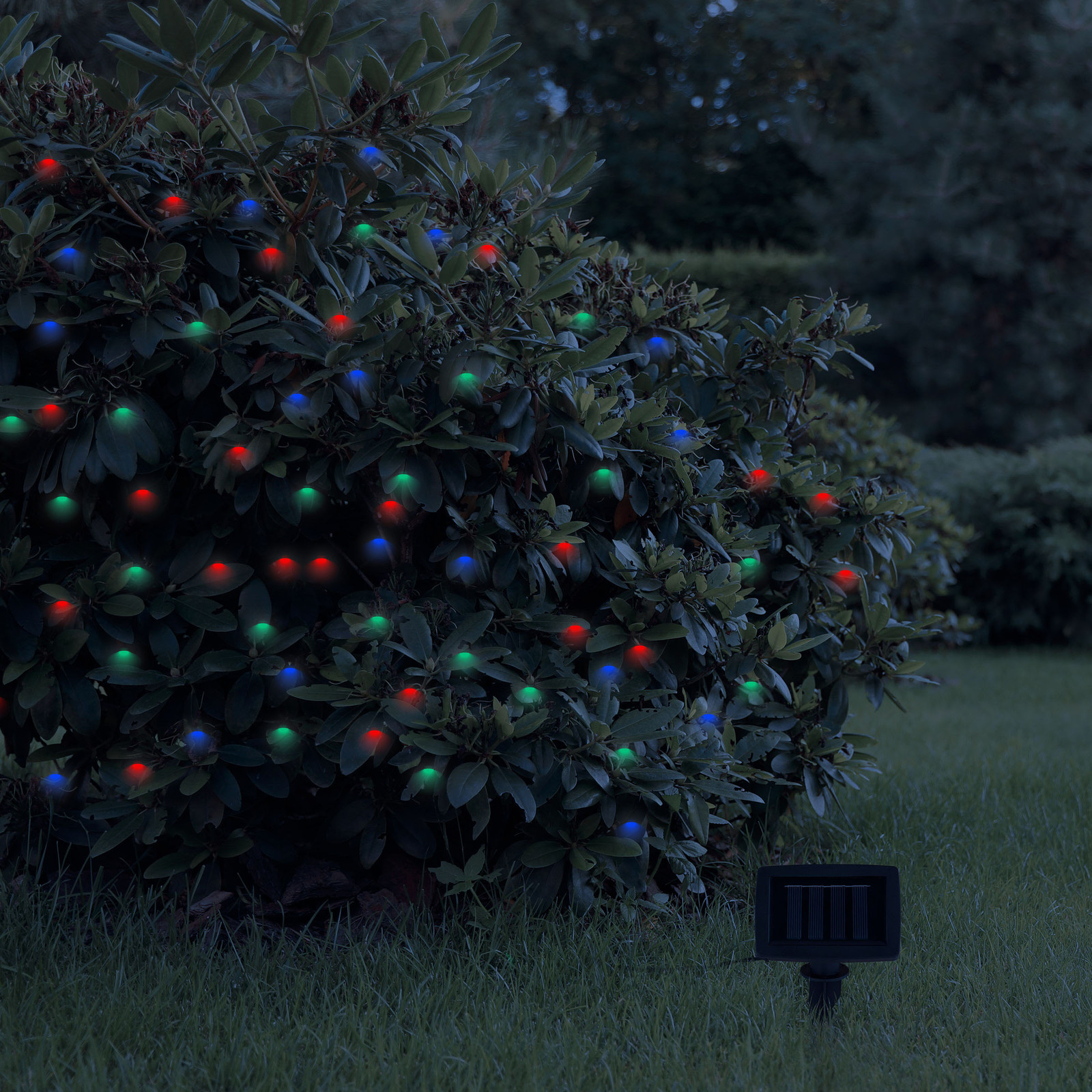 home24 Solar-lichtsnoer RGB meerkleurig zwart 1190 cm