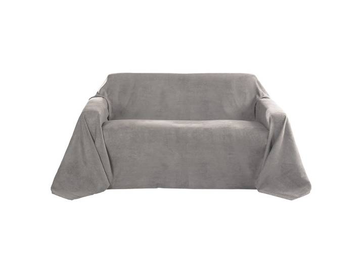 TAGESDECKE Romantica Wildleder Optik 210/280 cm Grau