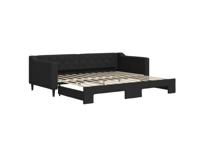 vidaXL Tagesbett Ausziehbar Schwarz 90x200 cm Stoff