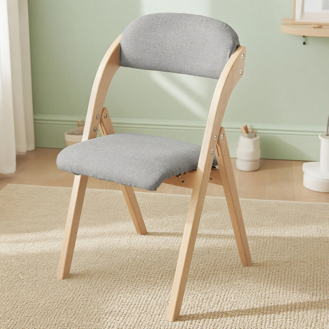 Fjørde & Co Maja Padded Stackable Folding Chair 1 Grey/Brown 77cm H X 59cm D X 47.5cm W