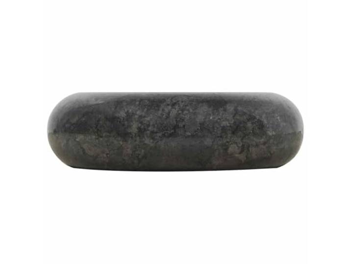 Waschbecken, rund, 40 x 12 cm, Marmor, Schwarz, Naturstein Handgefertigt, Waschbecken, Spüle aus Naturstein, modernes Design, für den täglichen Gebrauch, einfache Reinigung