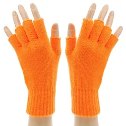 Strick-Handschuhe, neonorange