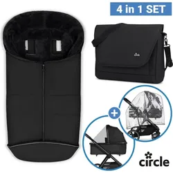 ABC Design, Kinderwagen Zubehör, circle by Fusssäcke für Kinderwagen & Buggys Zubehör-Set Kinderwagen mit Wickeltasche