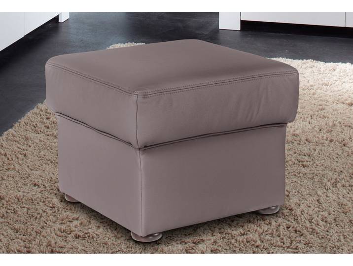 Hocker, Luxus-Kunstleder & Nubuck, Grau Elefant, 58×45×58 cm, Polsterhocker, sit&more