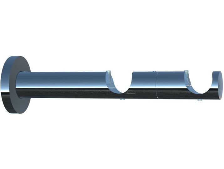 Kombiträger INDEKO, grau (chromfarben), Ø:2cm, Gardinenstangenhalterungen, Kombiträger, Ø 20 mm für Vorhangstangen und Innenlaufsysteme