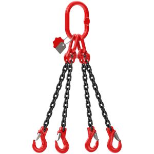 Dolezych Kettengehänge Traglast 2,36 t, 4-Strang, 6 mm Kettenstärke, GK 8, Gabelkopfhaken, 2 m