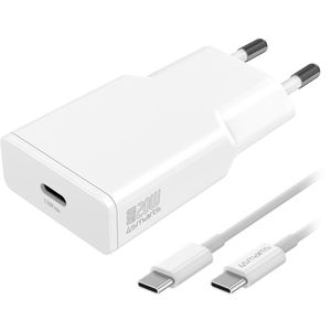 4smarts USB-Ladegerät PDPlug Slim GaN 1C, 20 Watt, 1x USB-C, 1 Port, Schnellladegerät mit USB-C Kabel