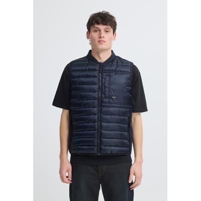 Steppweste BLEND "BHEVEREST VEST", Herren, Gr. L, blau (salute), Web, Obermaterial: 100% Polyester, unifarben, regular fit normal, Westen Steppweste, Kunstfaser, regular fit
