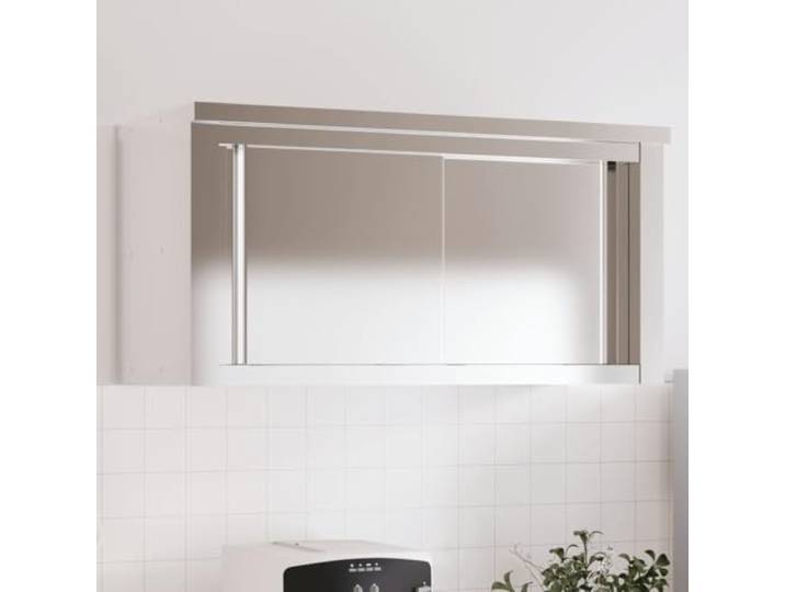 FMPGJLYH Küchen-Wandschrank mit Schiebetüren Edelstahl - Wandhängender Gastronomie Schrank 92 x 40 x 46 cm zur Wandmontage für Gastronomie und Küche