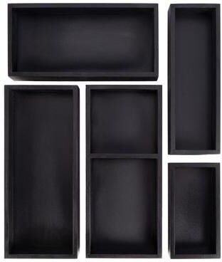 JONATHAN Y happimess Eldora Handcrafted 5-Piece Multi-Use Individual Bamboo Drawer Organizer Boxes