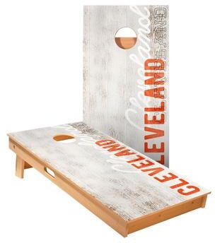Skip's Garage Cleveland Vintage Gameday Cornhole Boards