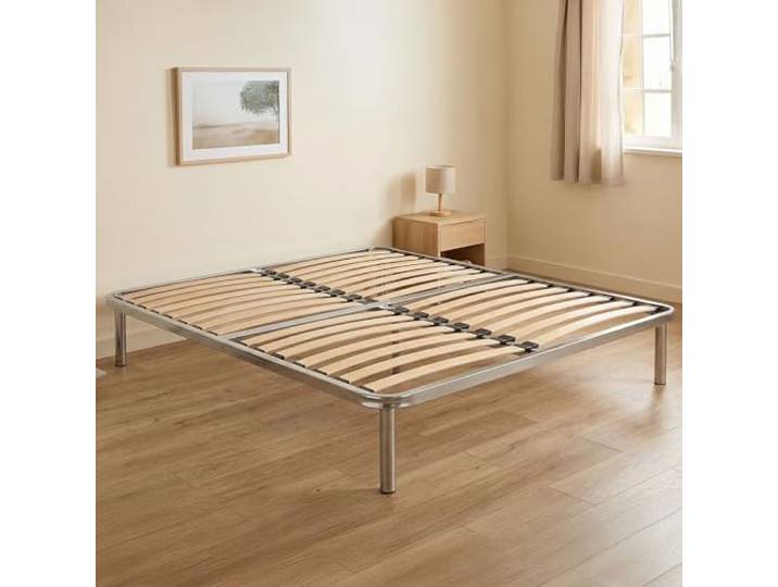 Talamo Italia - Doppelbettgestell Amina, orthopädischer Lattenrost, 100 % Made in Italy, 120 x 190 x 31 cm