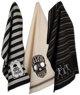 DII Assorted Halloween Embellished Dishtowel (Set of 3)