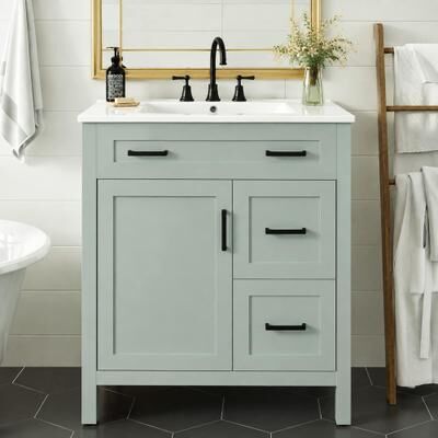 GREATPLANINC Bathroom Vanity & Ceramic Sink, Storage Cabinet