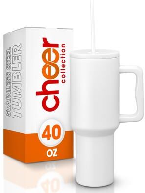 Cheer Collection Insulated Tumbler with Reusable Straw