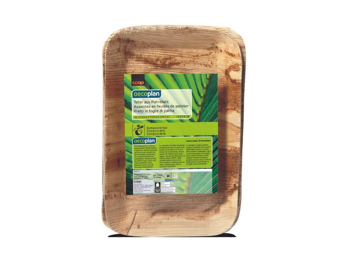 Oecoplan Palmblatt Teller 16x24cm 10 Stück