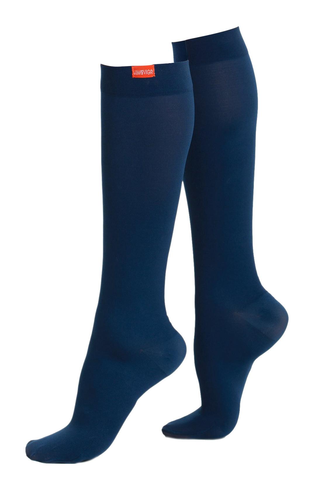 VIM&VIGR - Abgestufte Kompressionssocken für Unisex 15-20 mmhg mit feuchtigkeitstransportierendem Nylon - Navy