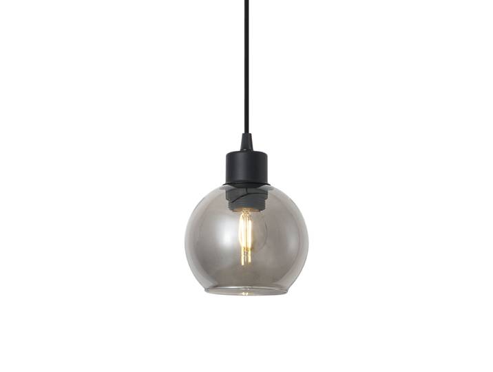 Suspension moderne noire avec verre fumé pour système de rail