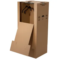 BB-Verpackungen GmbH 5 x Kleiderbox 60 kg Traglast stabiler Kleiderkarton mit Kleiderstange 2-wellig Umzugskarton Textilkarton BB-Verpackungen