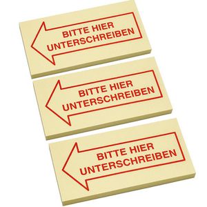 Info Haftmarker Pagemarker, 5651-01 Unterschreiben, Papier, beschriftbar, 3 x 50 Streifen, gelb