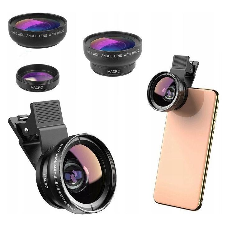 Apexel Zestaw 2w1 Obiektyw Filtr Makro 12.5x Oraz Wide Angle 0.45x Do Telefonu / Apl-0.45wm (APEXEL)