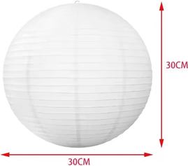 Inspire Curations Classic Round Hanging Paper Lampshade For Soft, Elegant Ambient Lighting 30cm