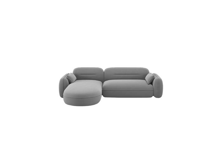 4-Sitzer Design Ecksofa „Sydney“ Samt Hellgrau chosen by Bloomingloft