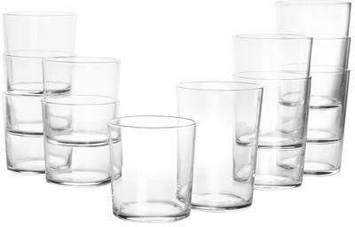 Martha Stewart 12 Piece Bowey Double Old Fashion & Highball Glassware - 12 Piece
