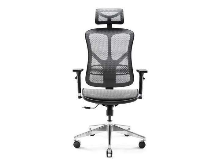 Diablo V-Basic Chaise de Bureau Ergonomique Maille Respirante 3D Accoudoirs Réglables (Noir-Gris)
