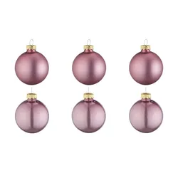 Weihnachtskugeln  6er Set   ¦ rosa/pink ¦ Glas,Aluminium Ø: 8.0
