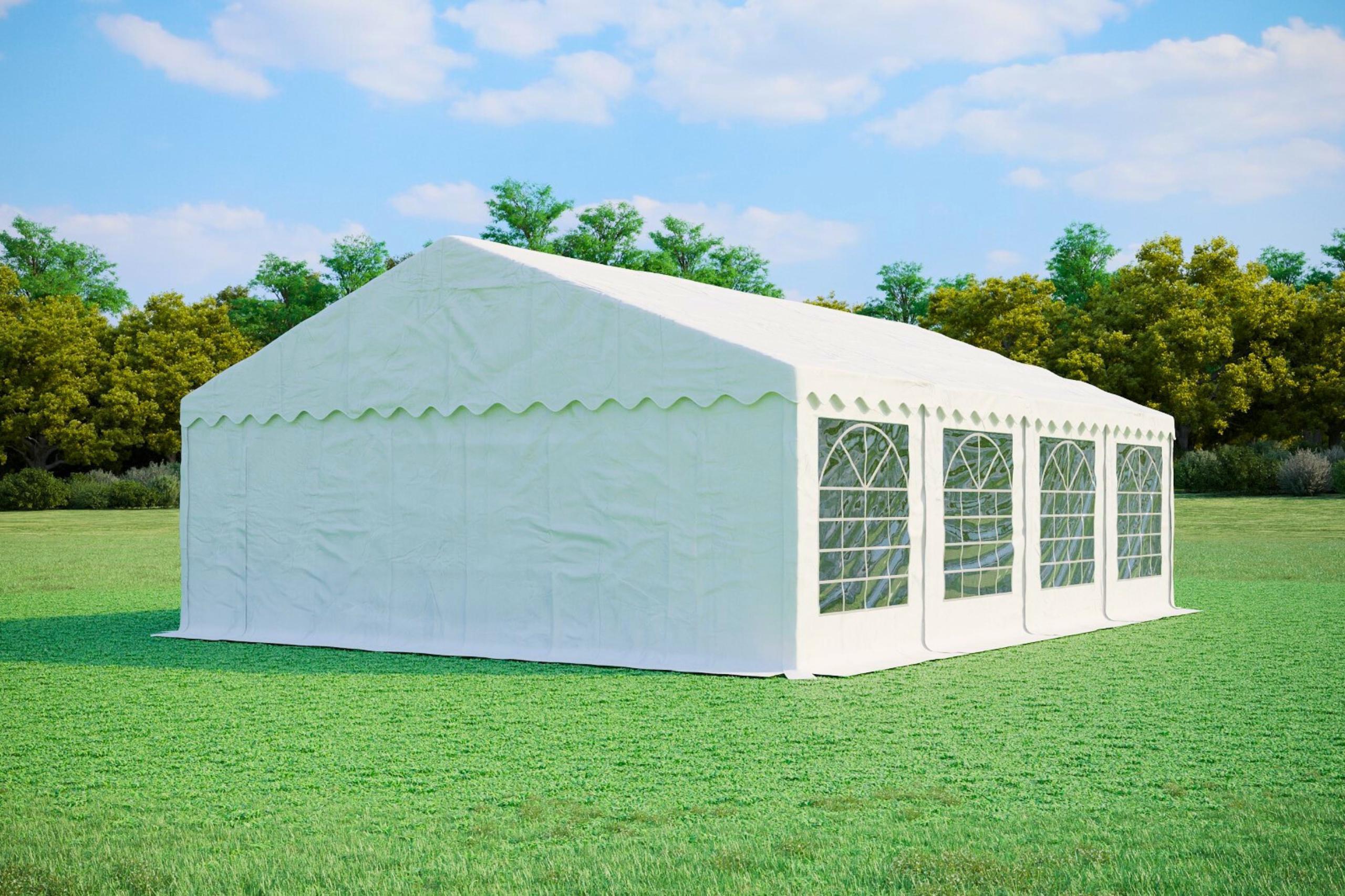 Partyzelt 6x8m PVC Standard PLUS Feuerfest - Weiß