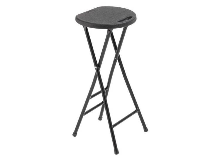 Tabouret haut pliant - REKKEM - Lot de 10 - Noir - Polyéthylène haute densité - Usage professionnel