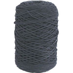 Rayher Häkelgarn 42009576 Braidy Recycling Garn 2mm, schwarz, 250g / 250m, Nadelstärke 2-4, Baumwolle/Polyester