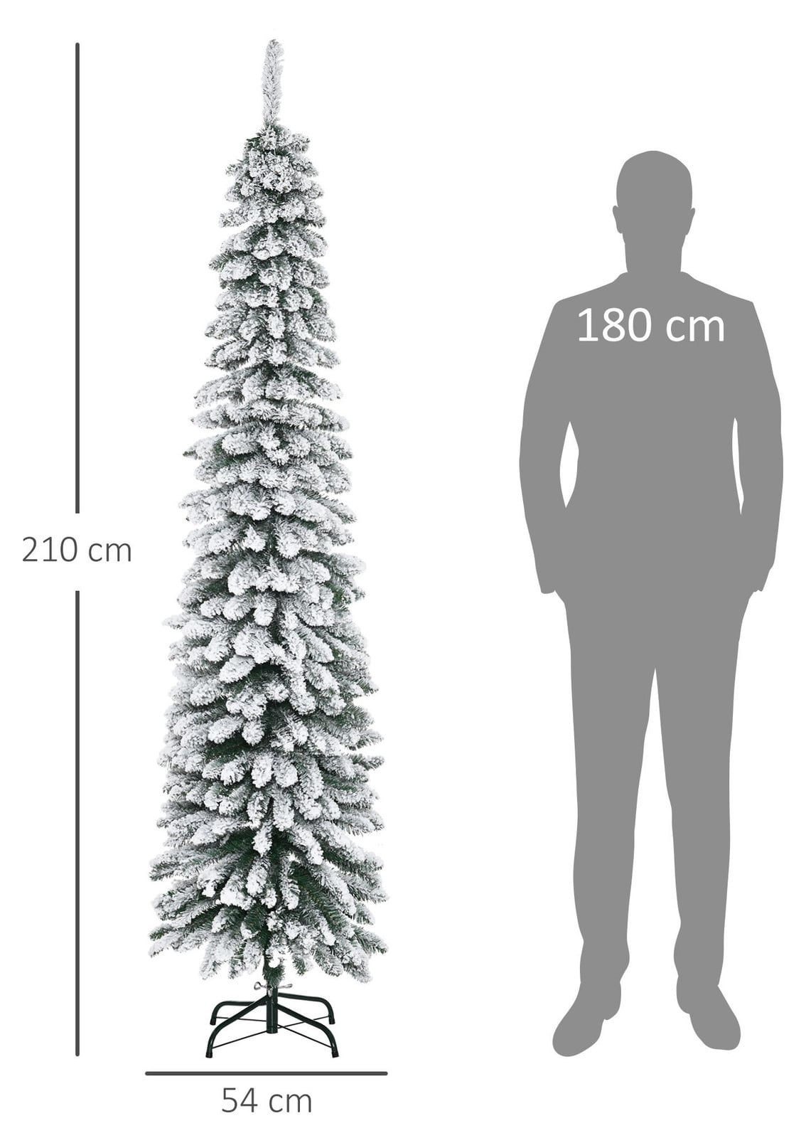 HOMCOM Kunstkerstboom met 490 takken, 210 cm