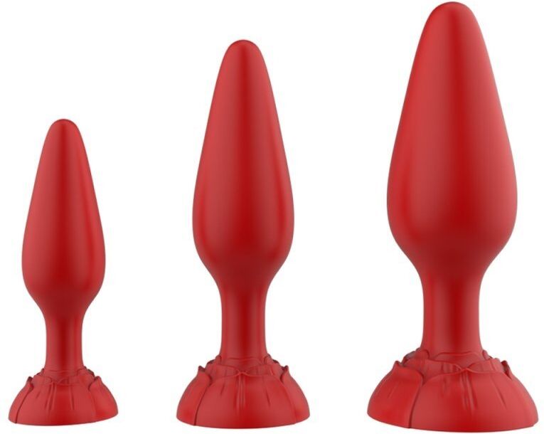 FUKR Kit de 3 Plugs Rolarose 11 x 4.1cm Rouge