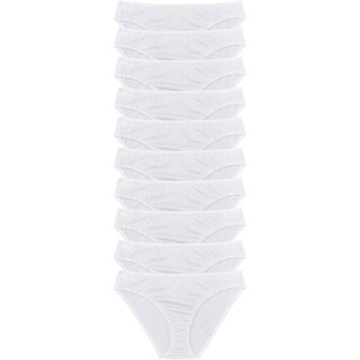 Slip BONPRIX "Slip (10er Pack)", Damen, Gr. 36/38 (S), 10 Stk., weiß, Obermaterial: 100% Baumwolle, Unterhosen Slip, bequeme Passform, aus Baumwolle, verschiedene Farben, im 10er Pack
