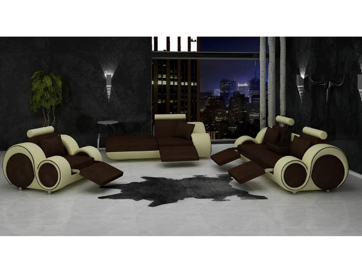 Xlmoebel Polstergarnitur Moderne Sofagarnitur mit Chaiselongue und USB-Anschluss, (Sofagarnitur, 3-tlg., Sofagarnitur 3+1+Chaiselongue Berlin VI), Hergestellt in Europa