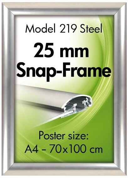 DSI Alu Plakatramme, Snap-Frame, A2, Stållook