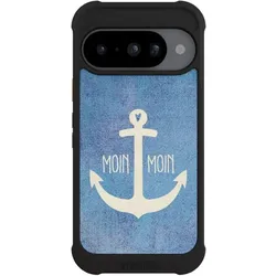 Nivocase Hülle für Google Pixel 10 Stossfeste Handyhülle NIVOmax Case Schwarz Anker Blau maritim (Google Pixel 10), Smartphone Hülle, Schwarz