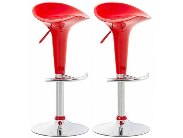 CLP Barhocker Saddle (Set, 2er), drehbarer Kunsttoffsitz & Fußablage