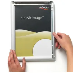 Deflecto Wandprospekthalter mit Klapprahmen A4 Aluminium Packung mit 10 Stück