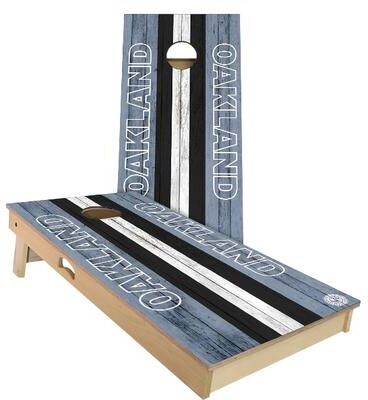 Skip's Garage Oakland Football Outdoor Cornhole Board Set