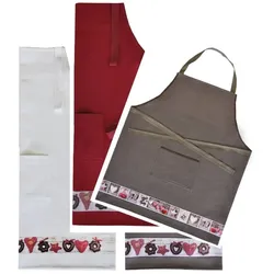 framsohn Kochschürze Waffel 'Lebkuchen' 68 x 76 cm (Farbe: Weiß)