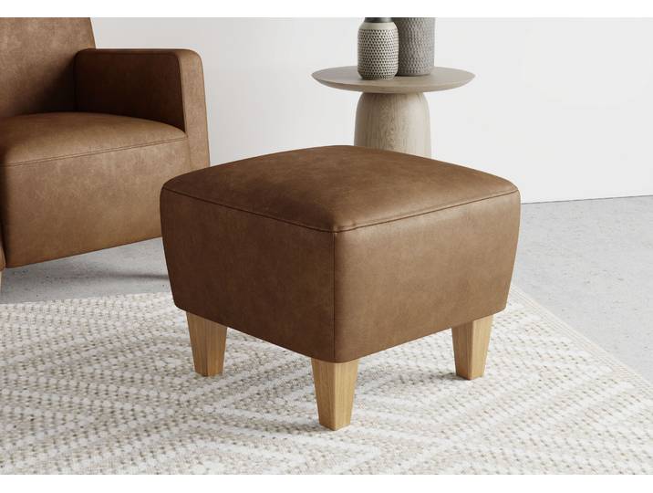 Polsterhocker SIT & MORE Bosse , braun (cognac), B:56cm H:46cm, Hocker, Polsterhocker