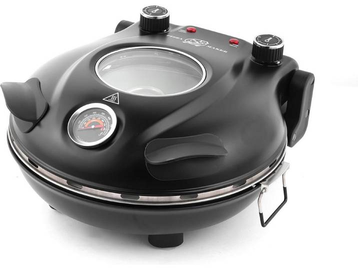 Athlix Pizzaofen Elektrischer Pizzaofen 420 °C, Keramik-Pizzastein für Zuhause, 31 cm, 1200 W, regelbare Ober- und Unterhitze