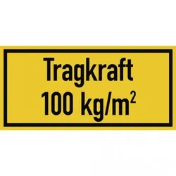 Dreifke® Schild, Tragkraft ... kg - Gewicht nach Ihren Angaben, Alu, 250x120 mm