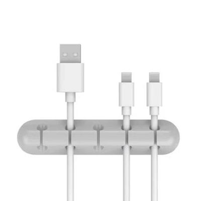 Silicone Desktop Cable Management Clipst grey 5 Channel