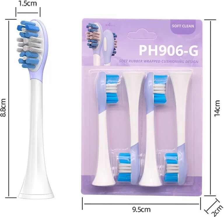 INF 8er-Pack Schallzahnbürsten-Ersatzköpfe, kompatibel mit Philips Sonicare HX369 Serie Violett