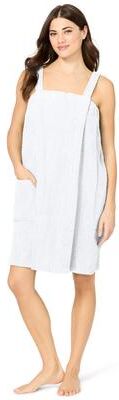 Plus Size Women's Terry Towel Wrap by Dreams & Co. in White (Size 18/20) Robe