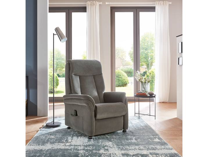 Relaxsessel Taufkirchen Grau Microfaser 74 x 107 x 84cm